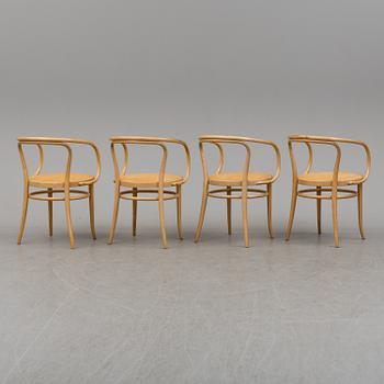 Four Thonet bent-wood armchairs, first half of the 20th Century.