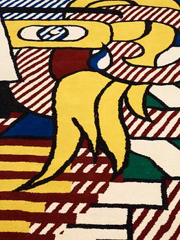 Roy Lichtenstein, TAPESTRY/CARPET. "Amerind Landscape". Knotted pile. 280 x 367 cm.  Signed LICHTENSTEIN © at the back.