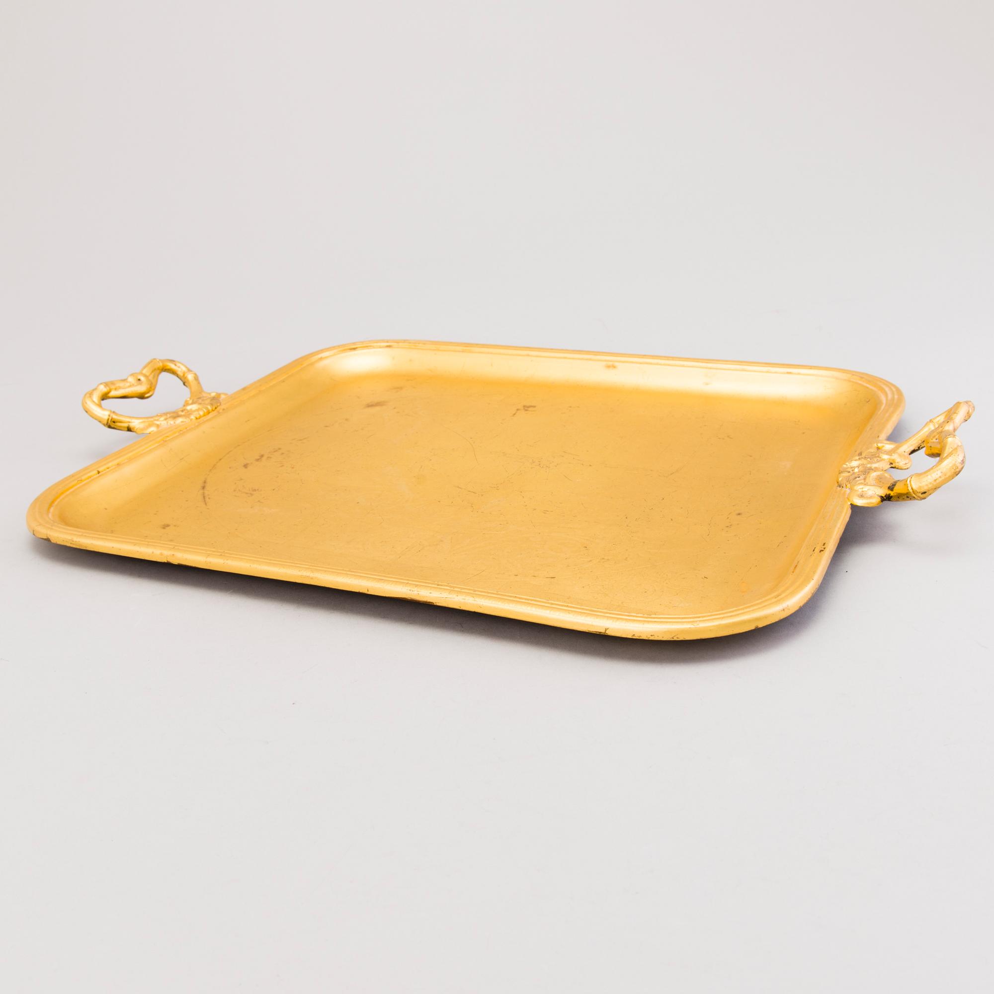 A POLISH TRAY, gilt silver plate, Fraget/Warszawie, late 19th century.