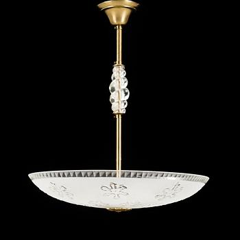 A mid 20th century ceililing light. Height ca 55 cm.