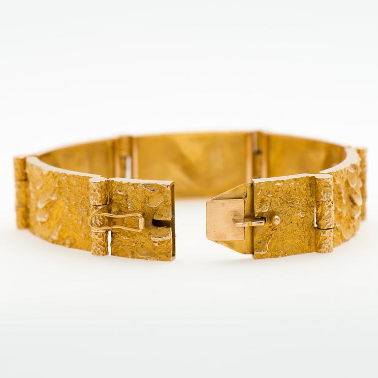 BJÖRN WECKSTRÖM, ARMBAND,  "Fantasi", 14K guld. Lapponia 1967.