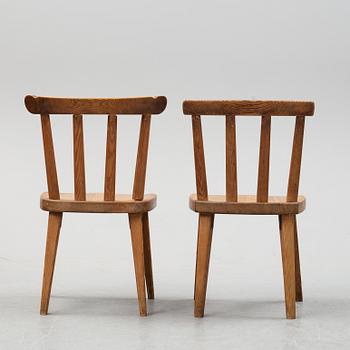 An Axel Einar Hjort "Utö" pine chair & A Nordiska Kompaniet "Ekerö" pine chair, 1930's and 1940's.