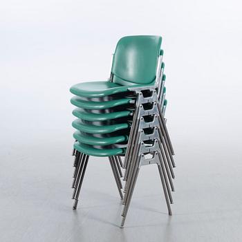 GIANCARLO PIRETTI, a set of 6 chairs by Giancarlo Piretti for Castelli Italy.