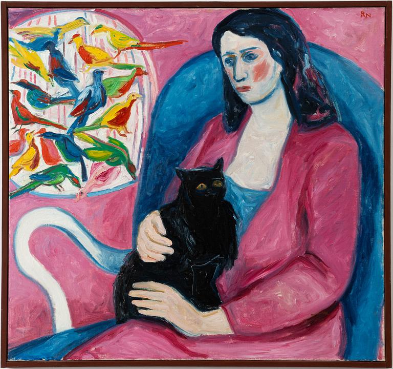 Åke Nilsson, Translation: "Woman with cat and birds".