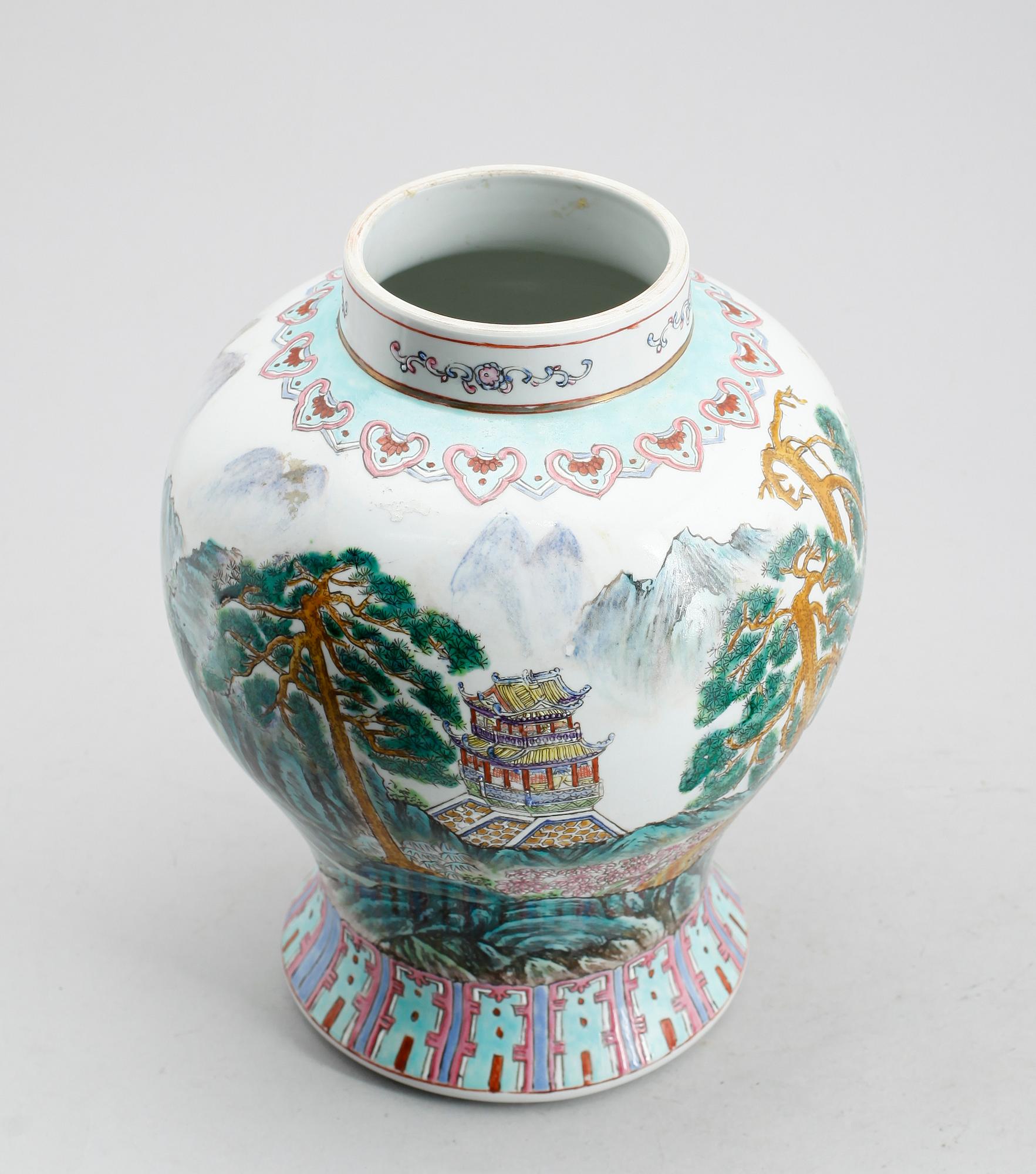 URNA, porslin, Kina, 1800-/1900-tal.