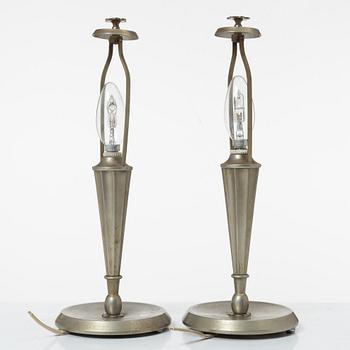 Harald Notini, Table lamps, a pair, model 6898, Böhlmarks lamp factory, Stockholm 1920s-30s.