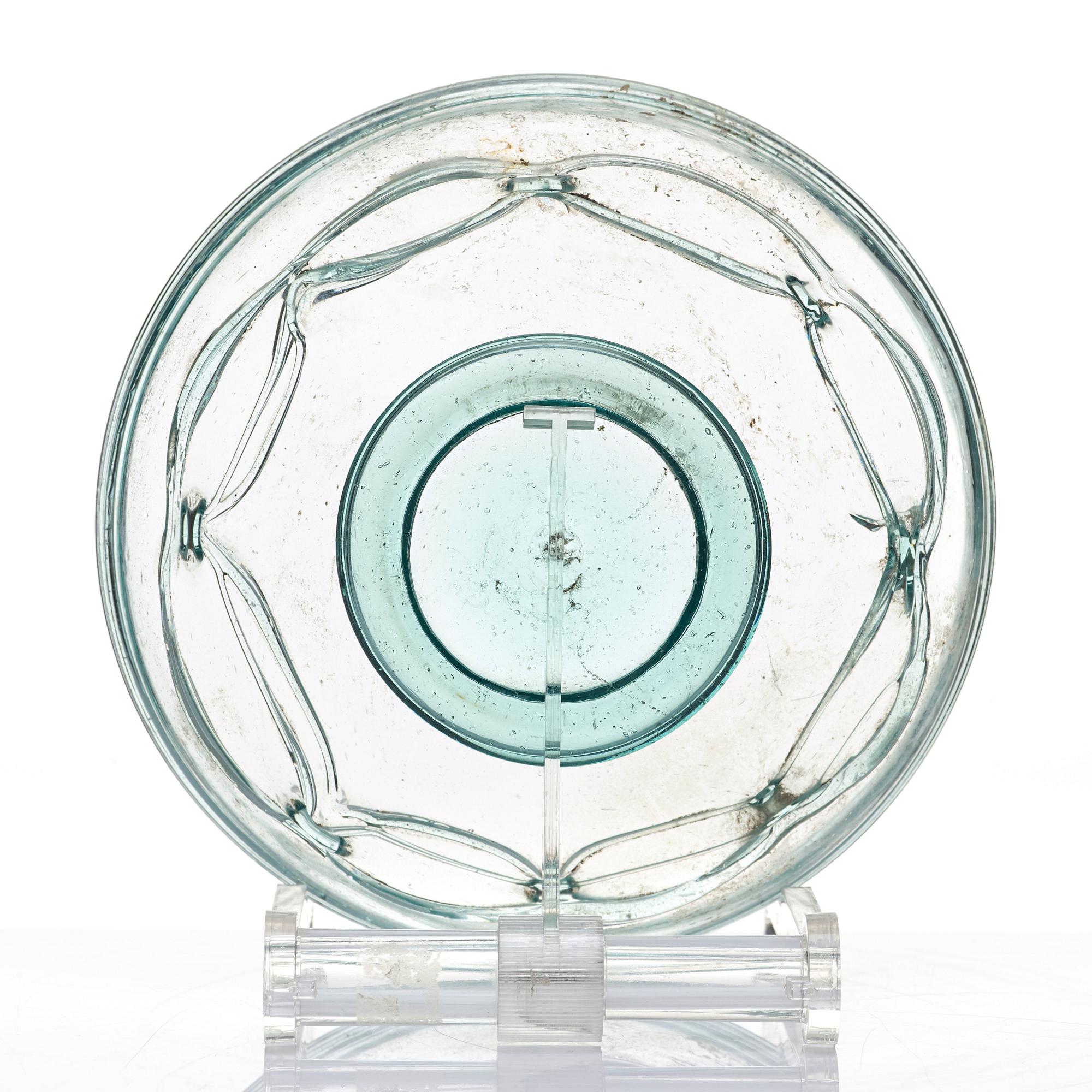 A glass bowl, presumably Venetian, 16th/17th Century.