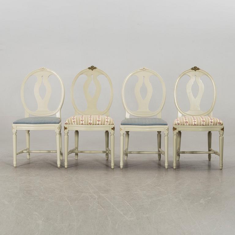 Ten 20th century gustavian style chairs.