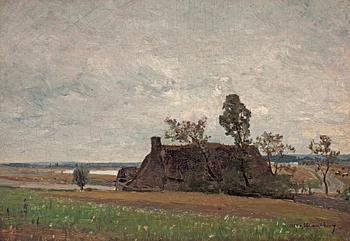 554. Alfred Wahlberg, Landskap från St. Michel, Frankrike.