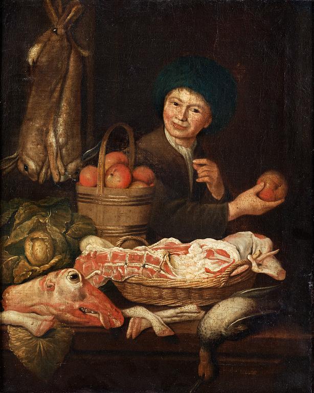 Frans Snyders Hans art, I kött, fisk och grönsaksståndet.