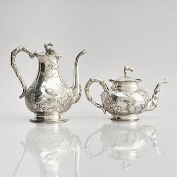 A fine Chinese Export silver tea and coffee service, Sing Fat, early 20th century.