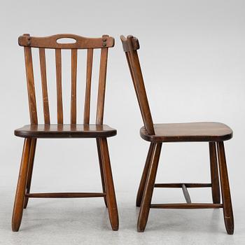 Nordiska Kompaniet, stolar, fyra stycken, "Hytte", 1940-tal.