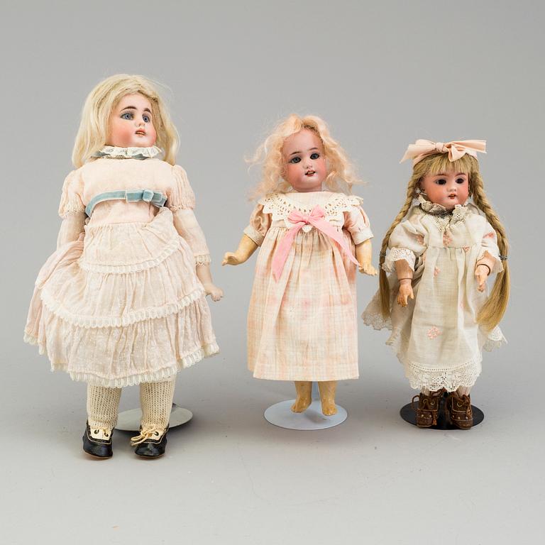 three German porcelain dolls from the 1910-/1920's.