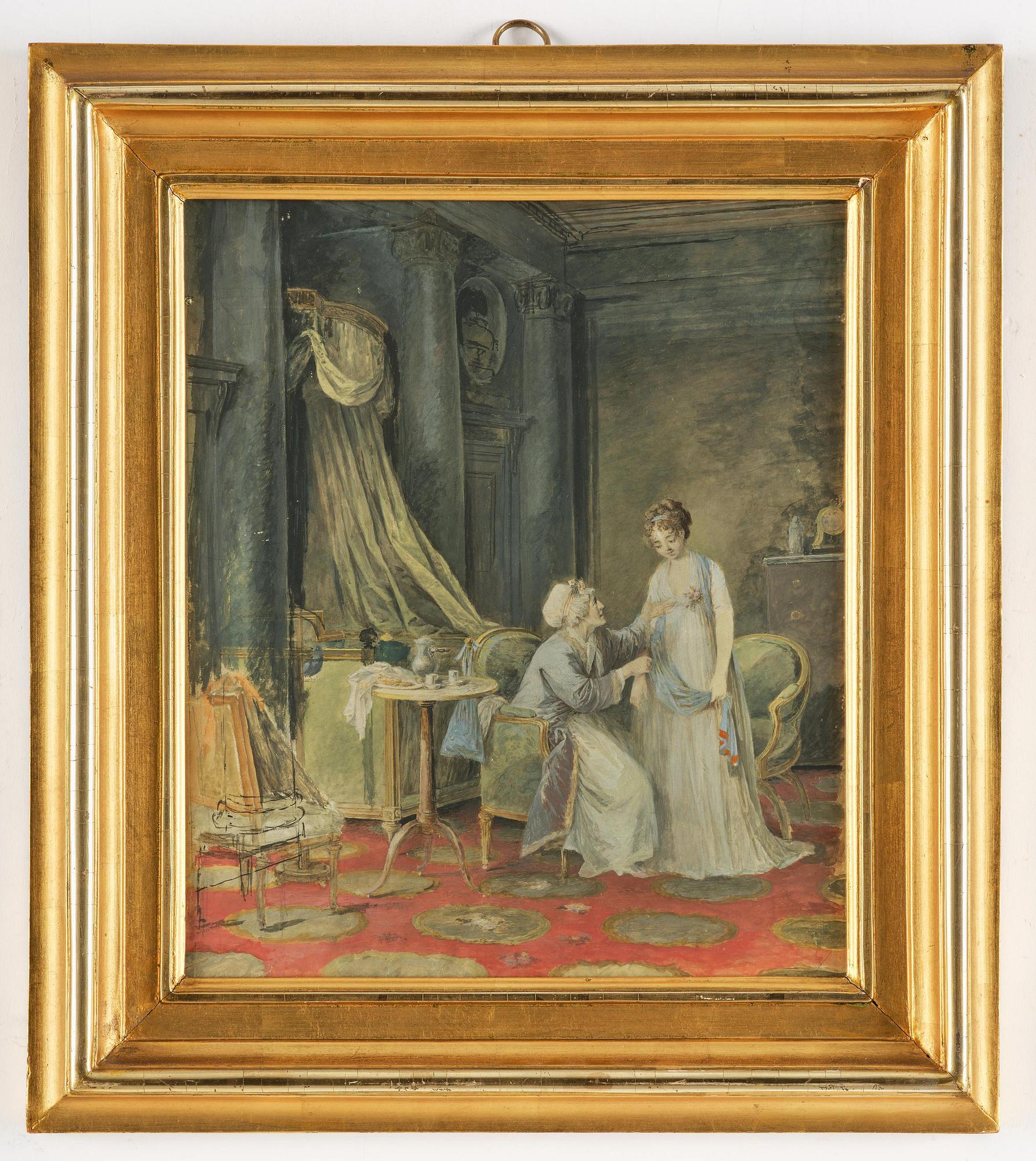 Niclas Lafrensen d.y., attributed to, Interior with conversing women.