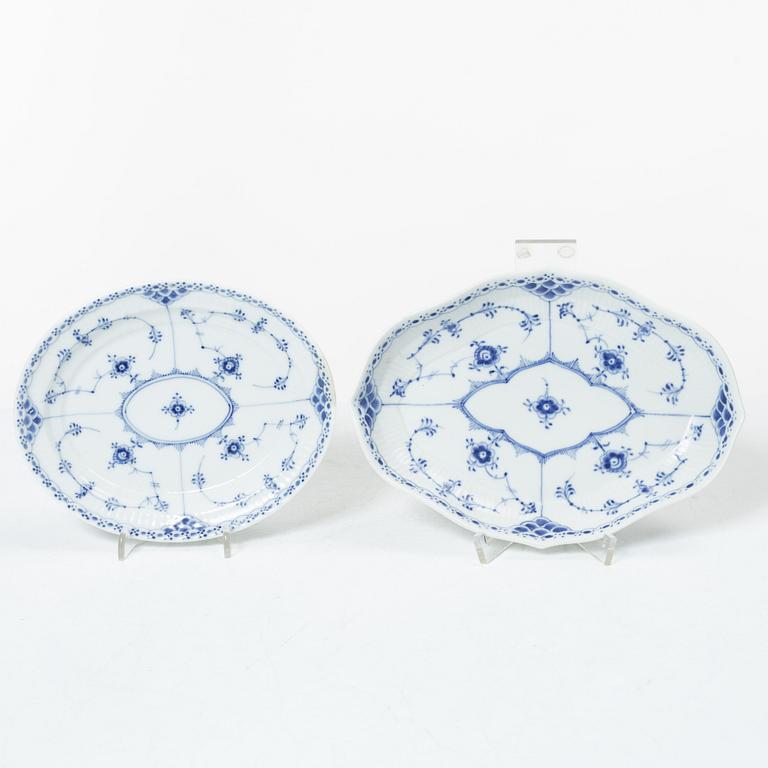 Royal Copenhagen, a 58-piece porcelain 'Blue Fluted' dinner and tea service, Denmark, mostly 1889-1934 but some pieces 1950-1984.