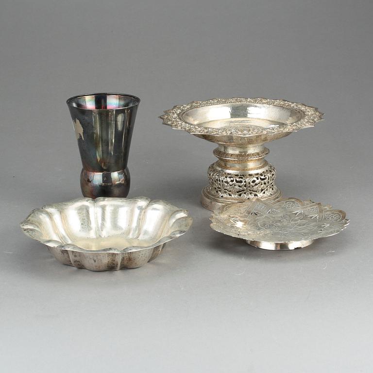 PARTI SILVER, 4 DELAR. Bl a GAB, Stockholm 1936. Vikt ca 646 gram.