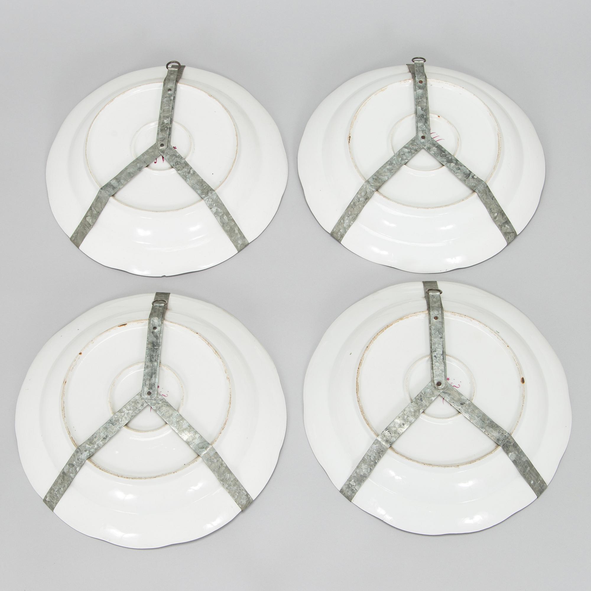 Four 18th-century porcelain dishes, Imperial porcelain manufactory, period of Empress Elisabeth I, Saint Petersburg.