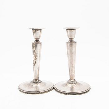 Eric Råström, Candelsticks, a pair, silver, CG Råström, Stockholm 1965.
