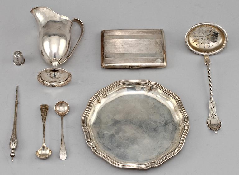 PARTI SILVER, 8 delar, silver, 1800/1900-tal. Vikt 350 gram.
