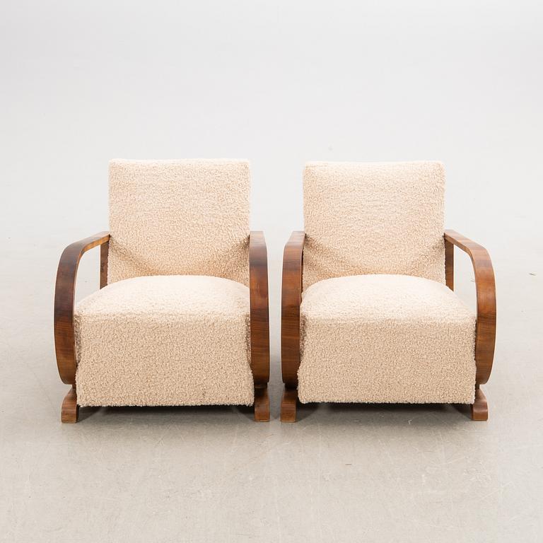 Armchairs, a pair, Art Deco, first half of the 20th century.