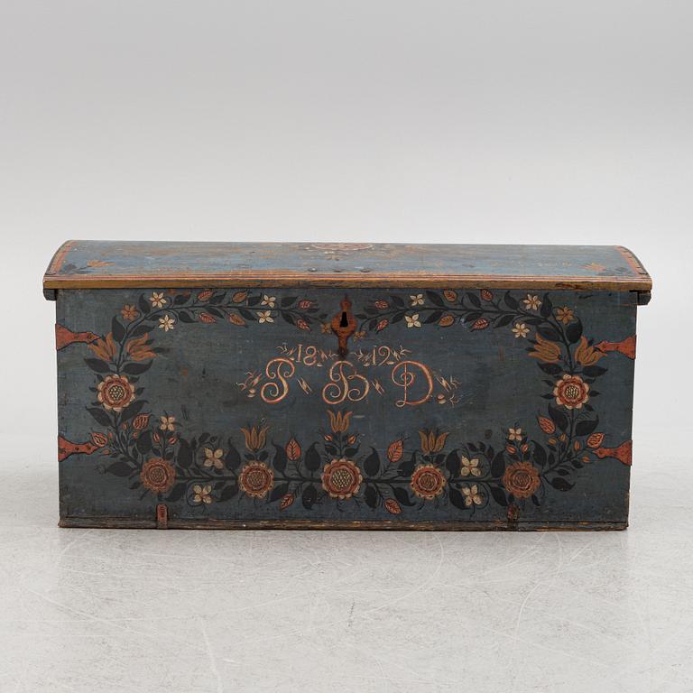 Chest, folk art, dated 1819.