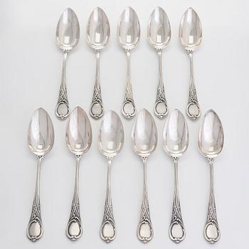 Br. Grachev, bestickuppsättning, 34 st, silver, med hovleverantörsstämpel, S:t Petersburg 1898.