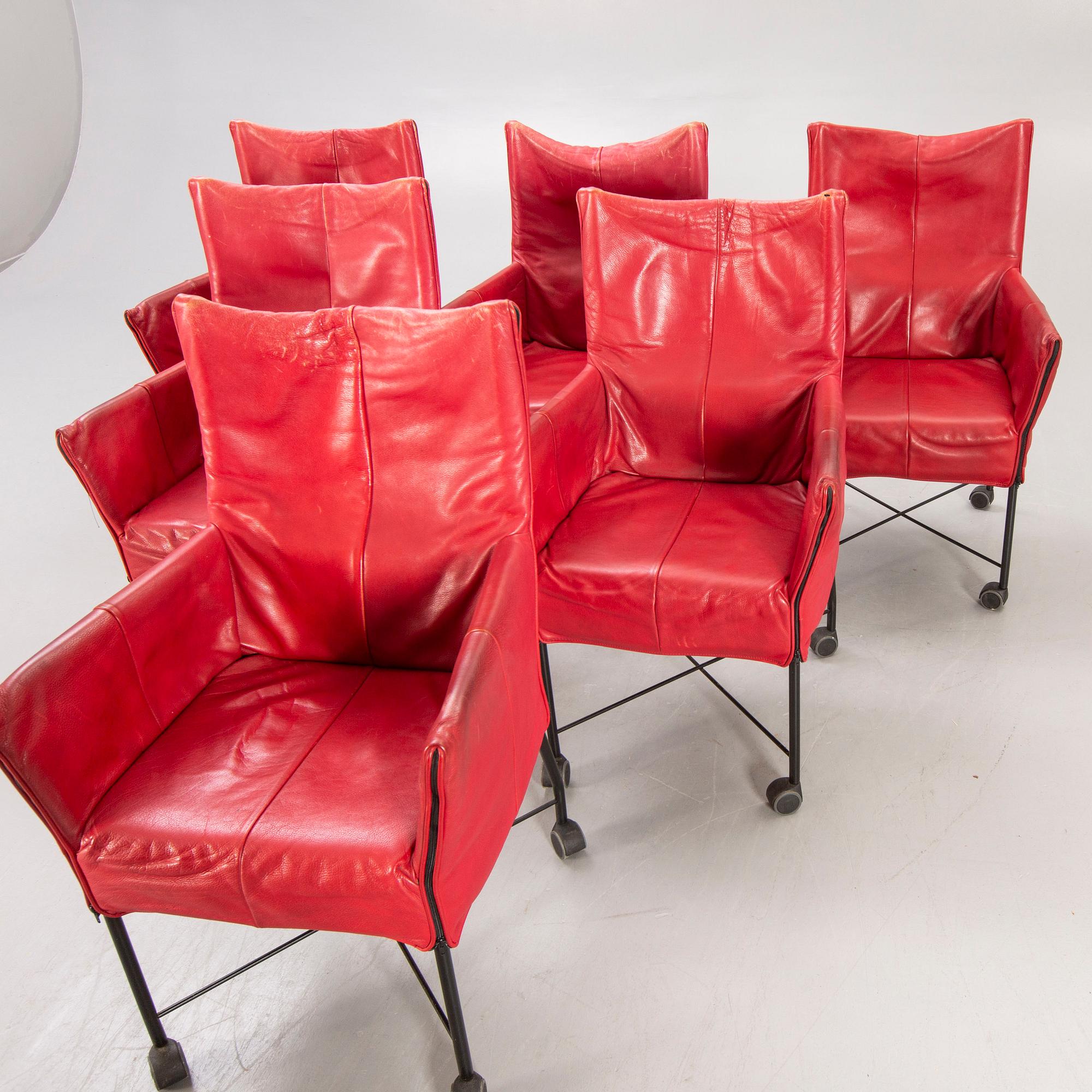 Gerard van den Berg, Armchairs, 6 pcs, for Montis, 1980s.