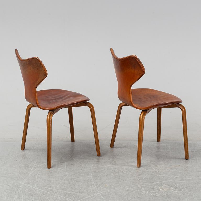 Arne Jacobsen, stolar, 6 st, "Grand Prix"  Fritz Hansen, Danmark 1950-60-tal.