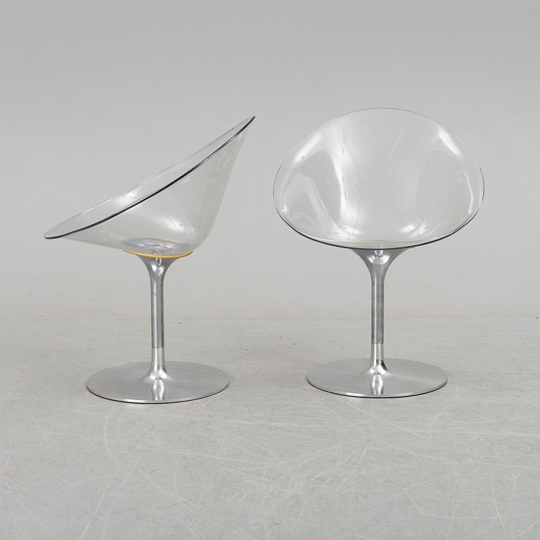 A pair of 'Eros' chairs by Philippe Starck For Kartell, Italy.