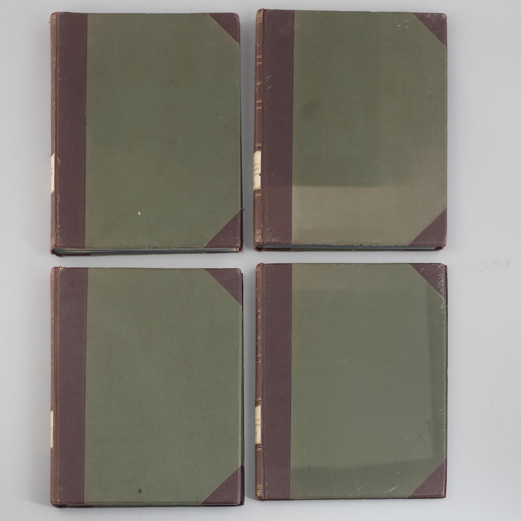 Four volumes of "Die Gross Schmetterling der Erde" by Dr. Adalbert Seitz, Stuttgart, Germany, 1912-15.