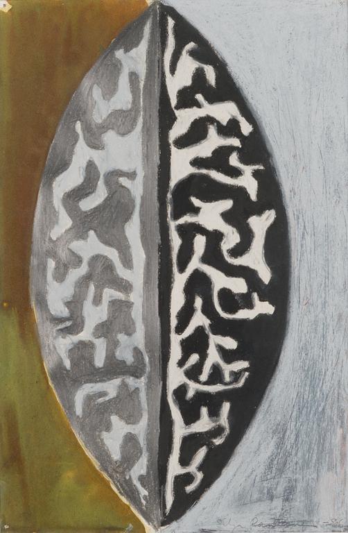 Silja Rantanen, mixed media on paper, signed and dated -86.