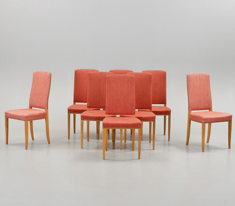 STOLAR, 8 st, "Gustavus", Carl Malmsten för Åfors Möbelfabrik. 1900-talets mitt.