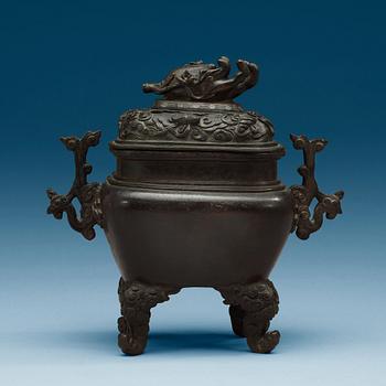 1354. RÖKELSEKAR, brons. Qing-dynastin, 16/1700-tal.