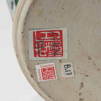 A Transitional Wucai jar, 17th Century.