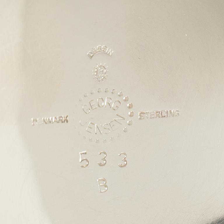 Georg Jensen, a set of four pieces tea and coffee service, sterling silver, design Johan Rohde, 533 and 787, Copenhagen.