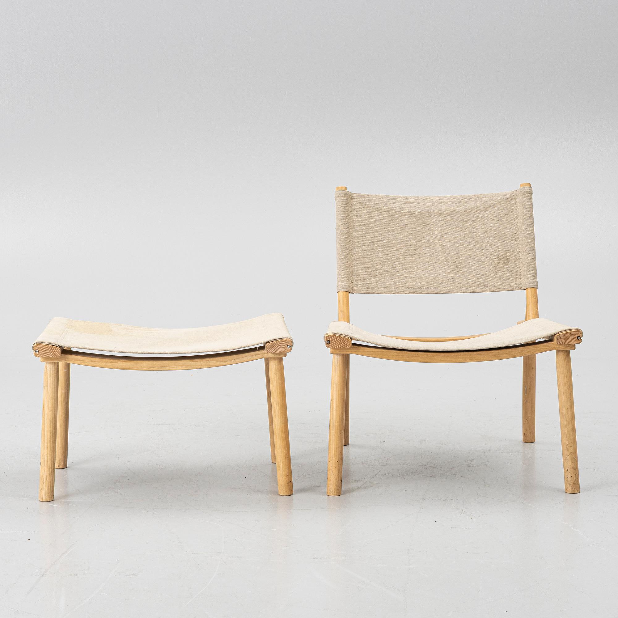 Jasper Morrison & Wataru Kumano, fåtölj med fotpall, "December Chair" Nikari, Finland.