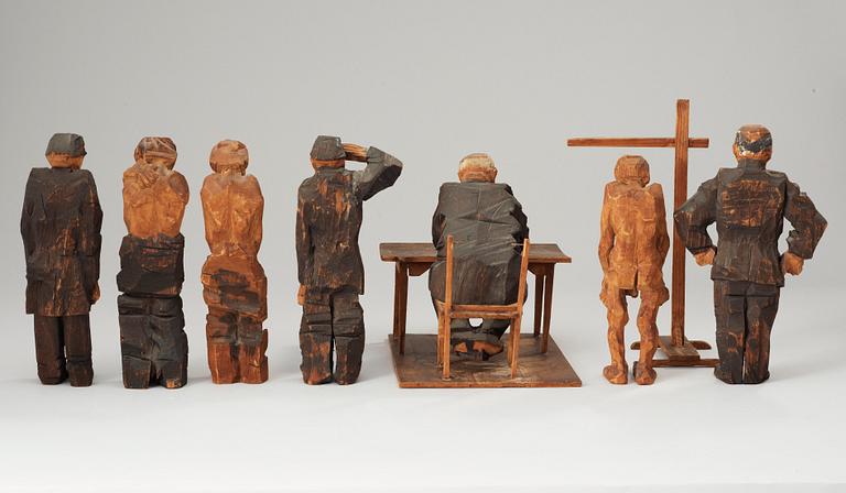 Axel Petersson Döderhultarn, "Beväringsmönstring" (The Enrollment Act), 8 pieces.