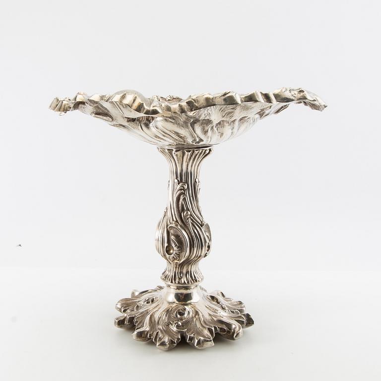 Christian Hammer uppsatsskål Nyrokoko silver Stockholm 1854.