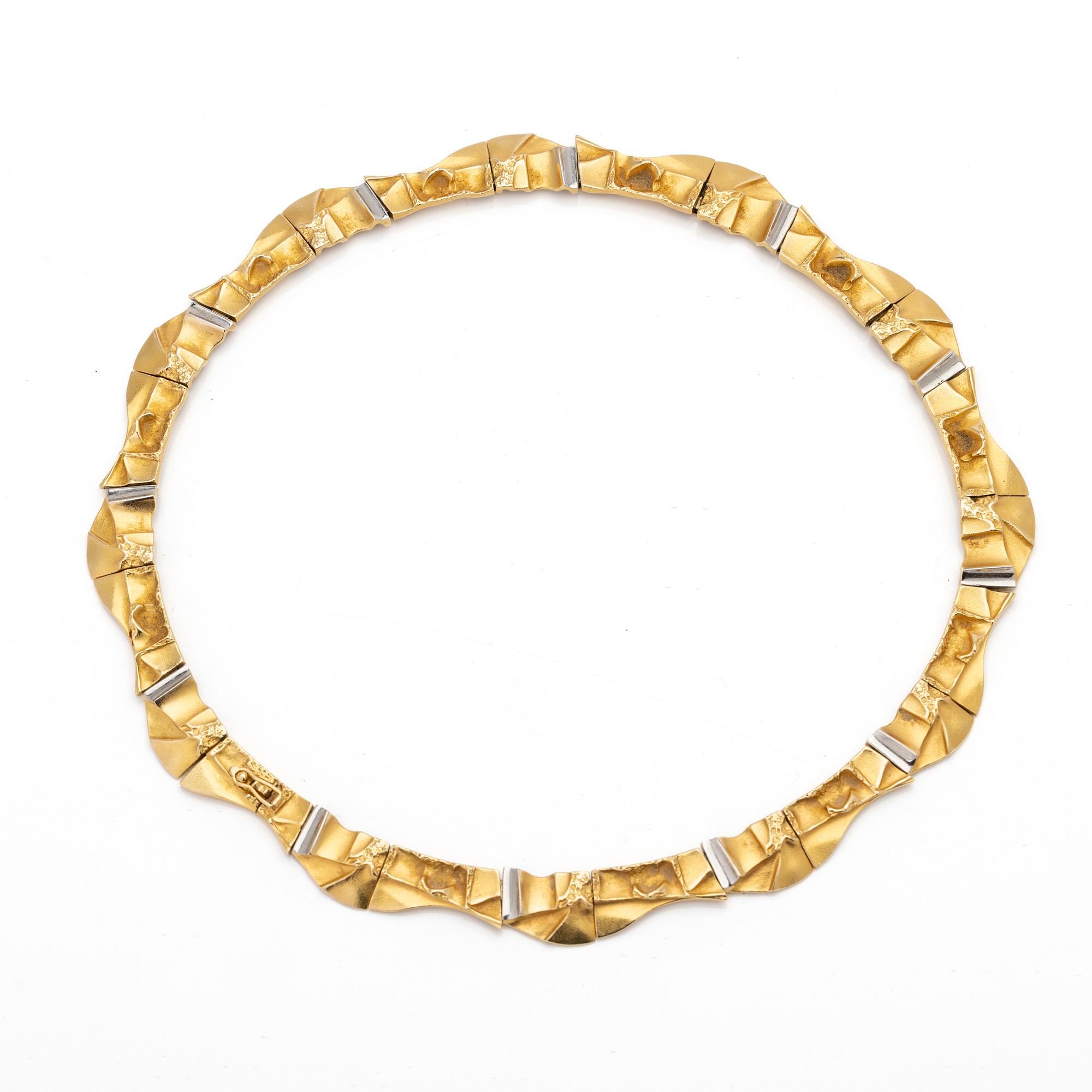 Björn Weckström, Collier, 18k guld och platina för Lapponia, Finland, 1993.