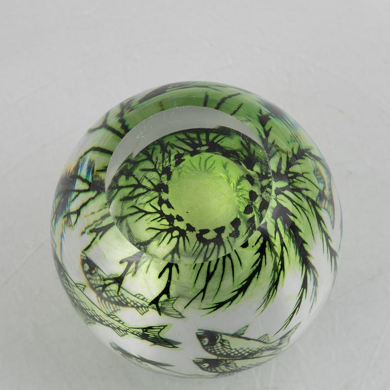 Edward Hald, a graal glass vase, Orrefors, Sweden, signed.