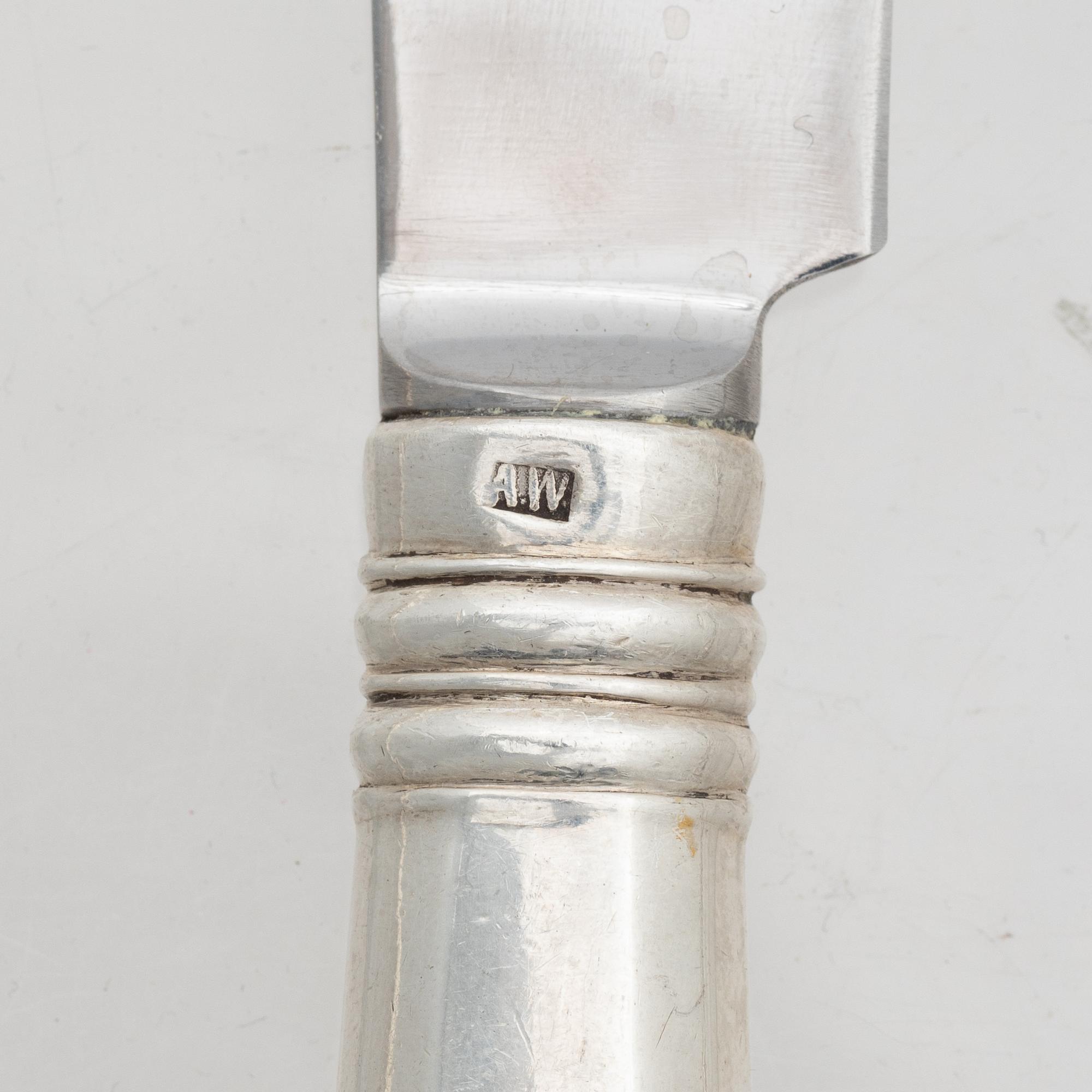 Cutlery set, 88 pieces, silver, mostly Russia, Estonia, including mark of Pawel Akimow Owtschinnikow, Moscow 1874.