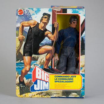 BIG JIM, Boris, Commando Jeff samt Space Leader i förpackningar, Mattel, 1981.