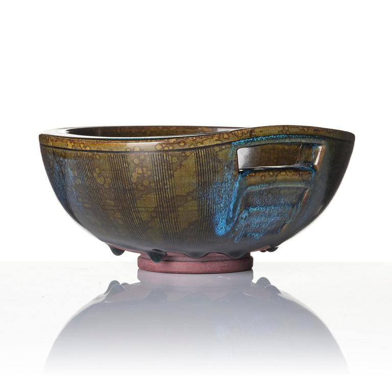 Wilhelm Kåge, skål, "Farsta", stengods, Gustavbergs Studio 1952.