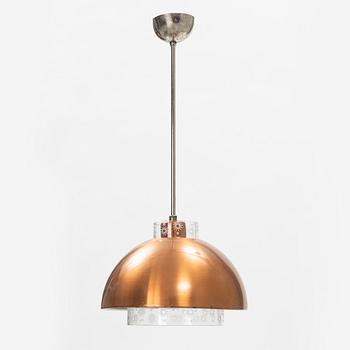 A copper and glass ceiling light, ASEA, 1950's/60's.