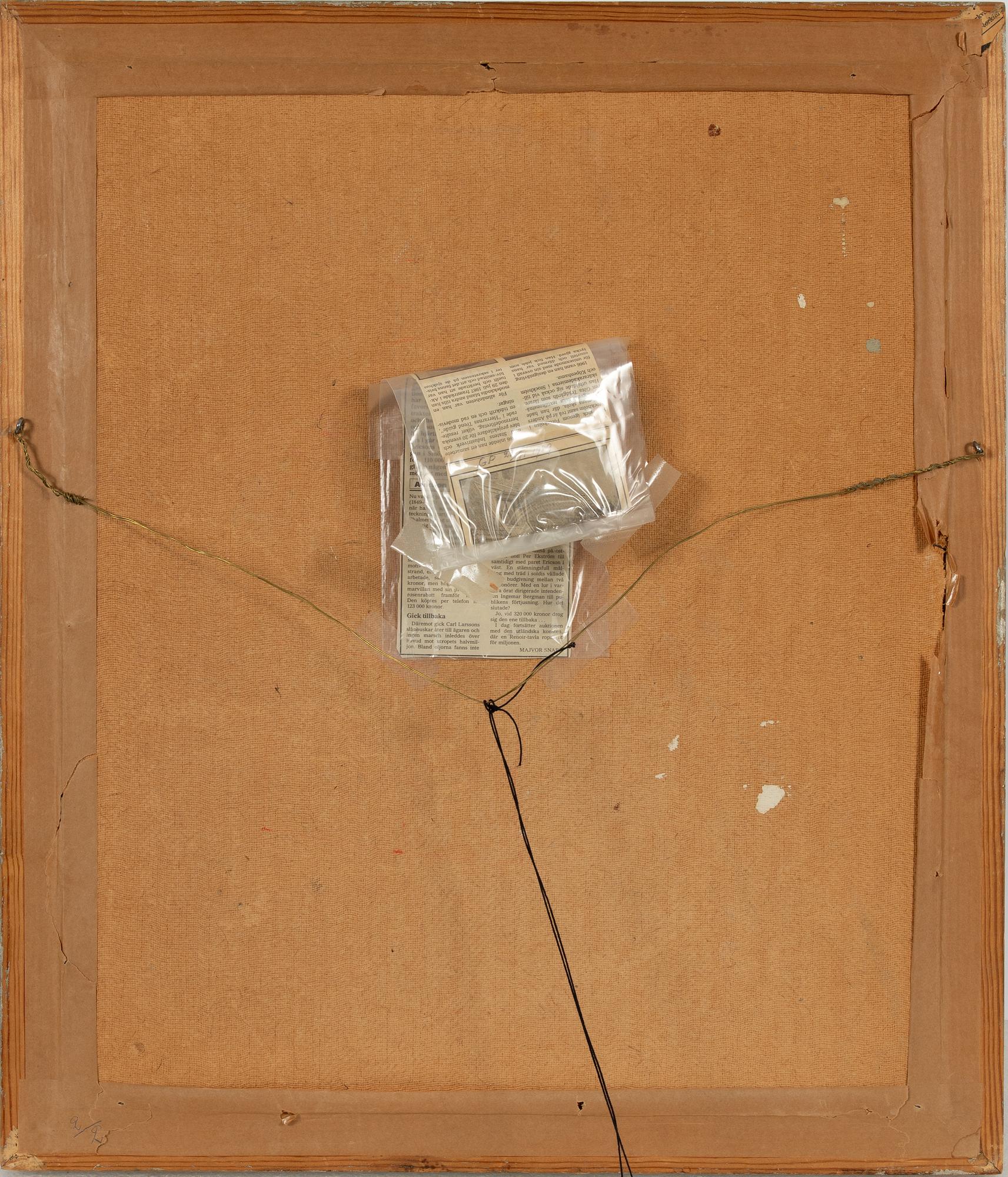 Olle Skagerfors, oil on canvas laid on panel, signed wit monogram.