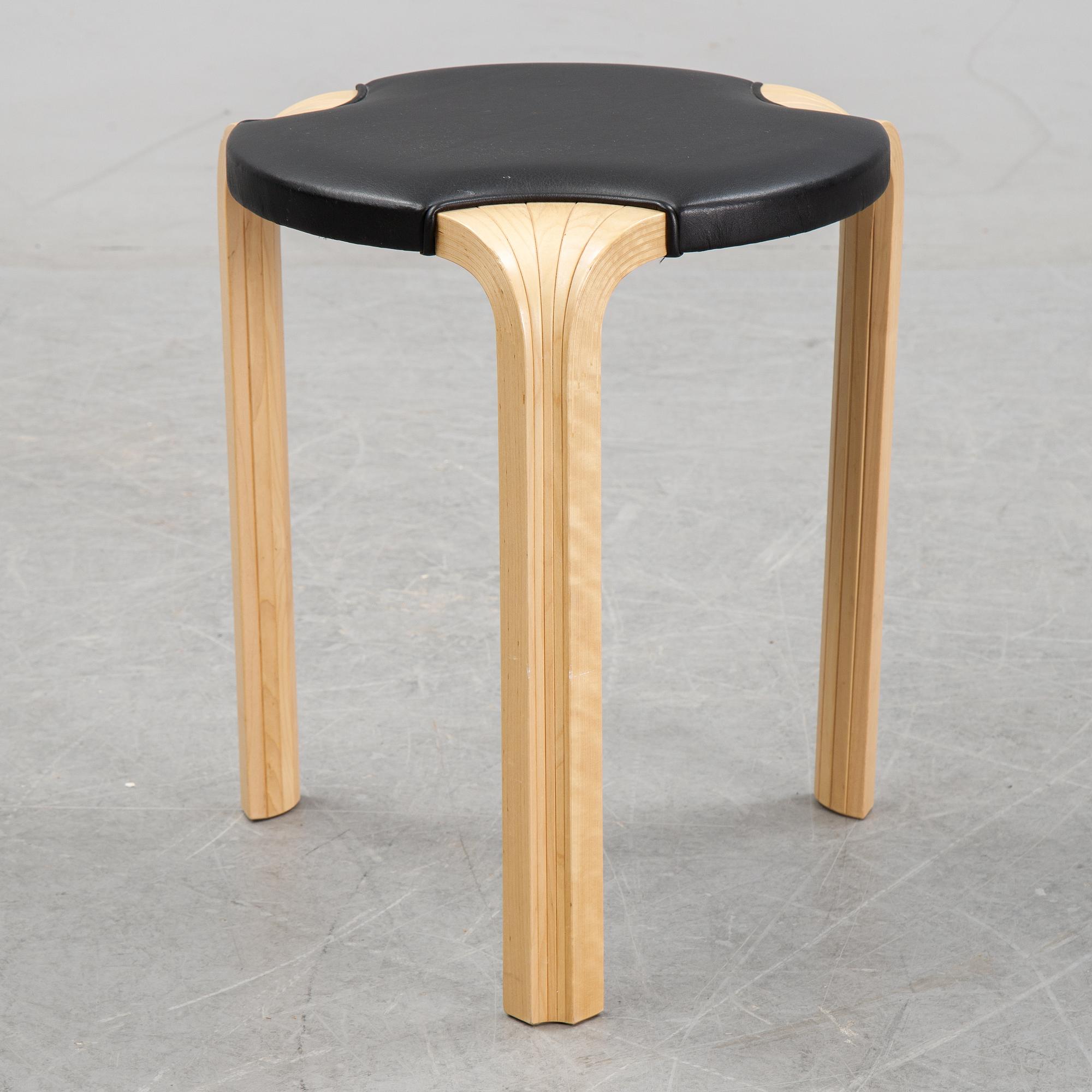 A model Y 601 stool by Alvar Aalto for Artek, dated 2002.