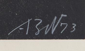 EXHIBITION POSTER, Aulis Blomstedt, Galerie Artek, 15.11.73. Sign. -73.