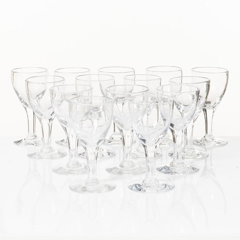 Ingegerd Råman, a set of 14 wine glasses, "Bellman", Skruf.