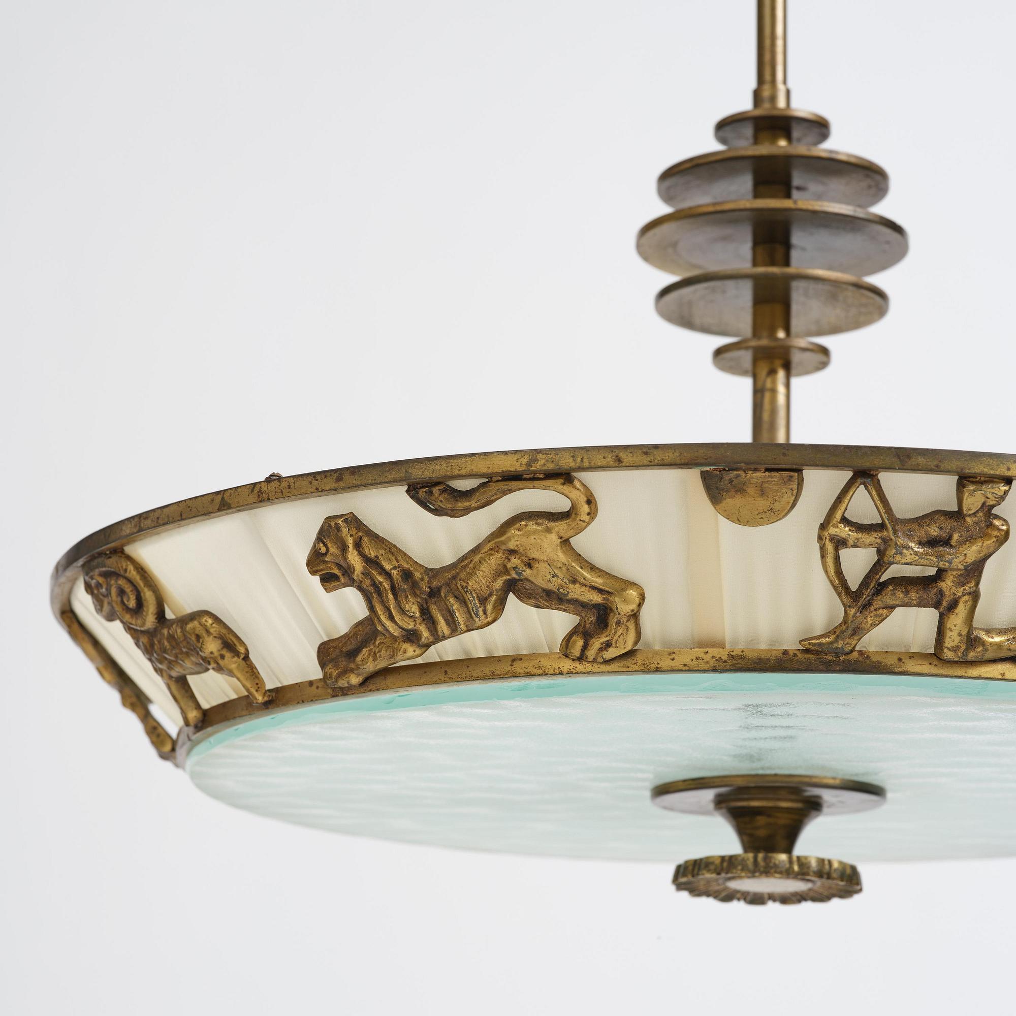 Bröderna Malmströms Metallvarufabrik, a ceiling lamp model "1566", Malmö, 1940s.