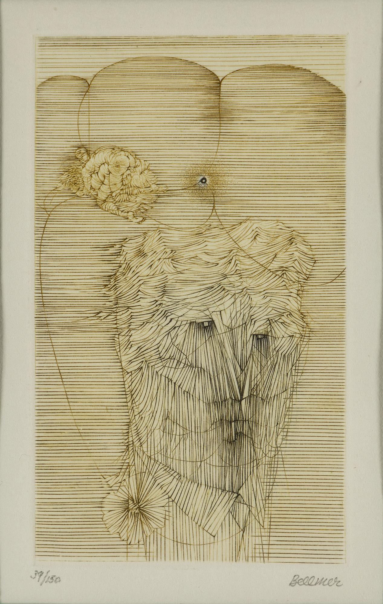 HANS BELLMER, färgetsning, 1967, signerad med blyerts och numrerad 39/150.
